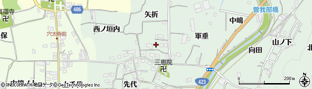 京都府亀岡市曽我部町重利矢折49周辺の地図