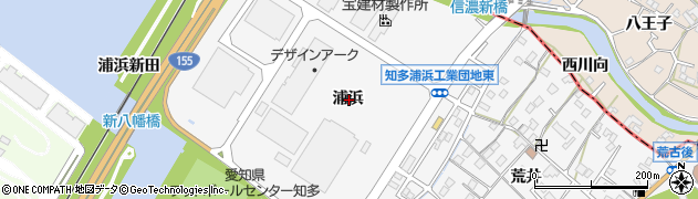 愛知県知多市八幡浦浜周辺の地図
