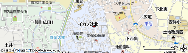 京都府亀岡市篠町野条イカノ辻北60周辺の地図