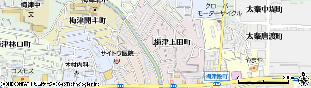 京都府京都市右京区梅津上田町周辺の地図