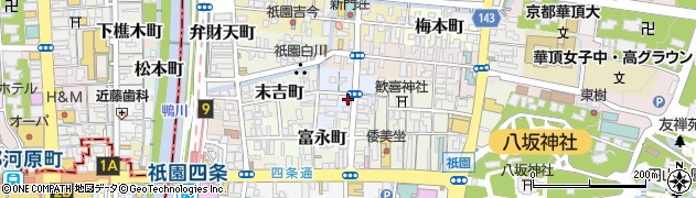 京都祇園ユウベルホテル周辺の地図