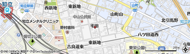 愛知県知立市内幸町（平田）周辺の地図
