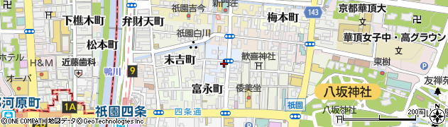 京都祇園ユウベルホテル周辺の地図