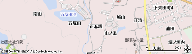 京都府亀岡市下矢田町正五堰周辺の地図