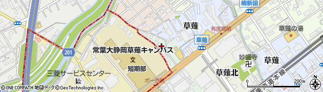 静岡県静岡市清水区中之郷周辺の地図