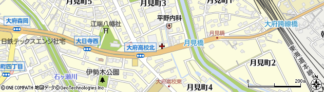 愛知県大府市月見町周辺の地図