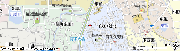 京都府亀岡市篠町野条イカノ辻北87周辺の地図
