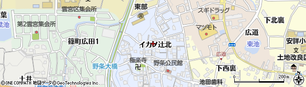 京都府亀岡市篠町野条イカノ辻北57周辺の地図