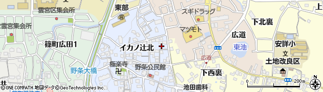 京都府亀岡市篠町野条イカノ辻北20周辺の地図