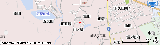 京都府亀岡市下矢田町（山ノ条）周辺の地図