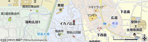 京都府亀岡市篠町野条イカノ辻北23周辺の地図