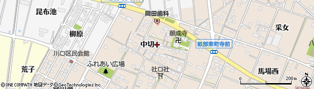愛知県豊田市畝部東町中切106周辺の地図