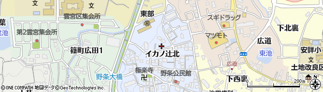 京都府亀岡市篠町野条イカノ辻北54周辺の地図