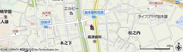 愛知県東海市加木屋町樋周辺の地図