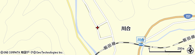 愛知県新城市川合（赤沢）周辺の地図