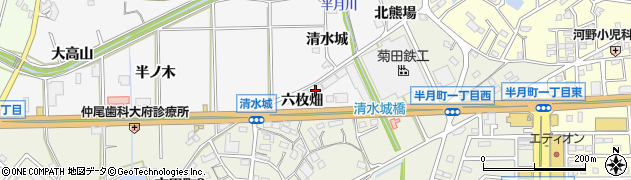 愛知県大府市吉田町六枚畑周辺の地図