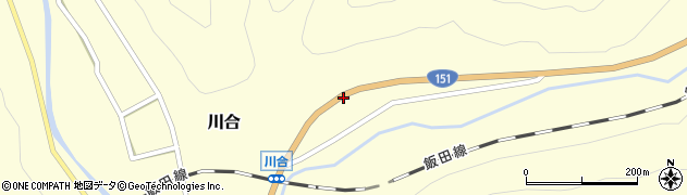 愛知県新城市川合（浅井平）周辺の地図