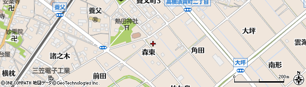 愛知県東海市養父町（森東）周辺の地図