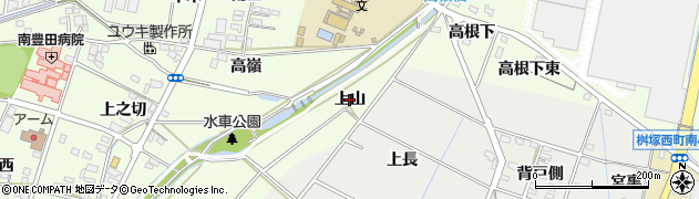 愛知県豊田市広美町（上山）周辺の地図