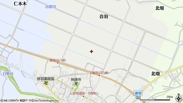 〒529-1626 滋賀県蒲生郡日野町音羽の地図