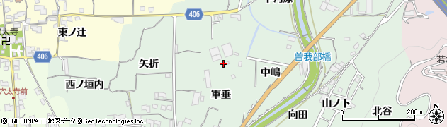京都府亀岡市曽我部町重利（軍垂）周辺の地図