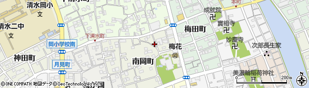 静岡県静岡市清水区南岡町周辺の地図