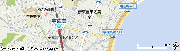 宇佐美郵便局周辺の地図