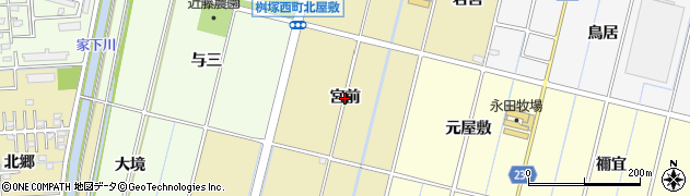 愛知県豊田市桝塚西町（宮前）周辺の地図