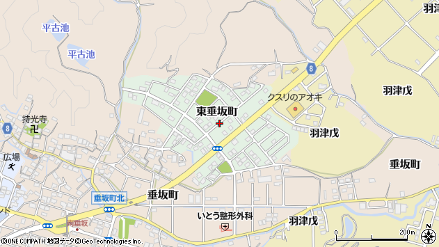 〒510-8035 三重県四日市市東垂坂町の地図