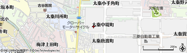 京都府京都市右京区太秦中堤町周辺の地図