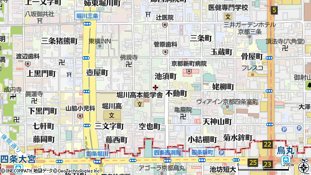 〒604-8231 京都府京都市中京区元本能寺南町の地図