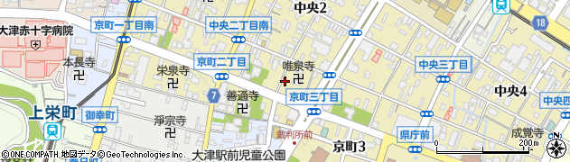 滋賀県大津市京町2丁目周辺の地図