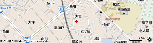 愛知県東海市高横須賀町（大宮）周辺の地図