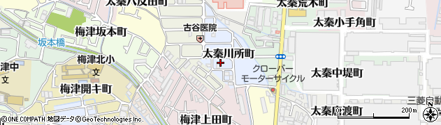 京都府京都市右京区太秦川所町周辺の地図