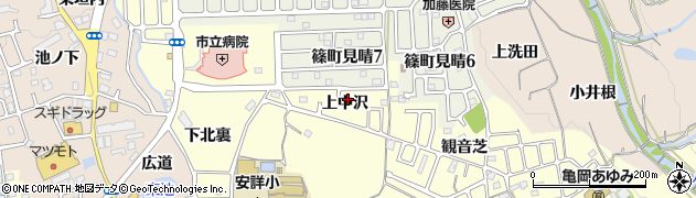 京都府亀岡市篠町篠（上中沢）周辺の地図
