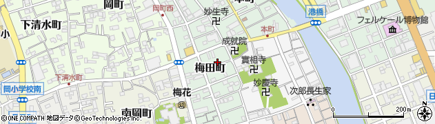 静岡県静岡市清水区梅田町周辺の地図
