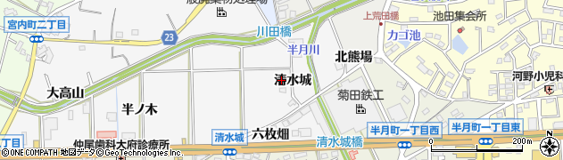 愛知県大府市吉田町（清水城）周辺の地図