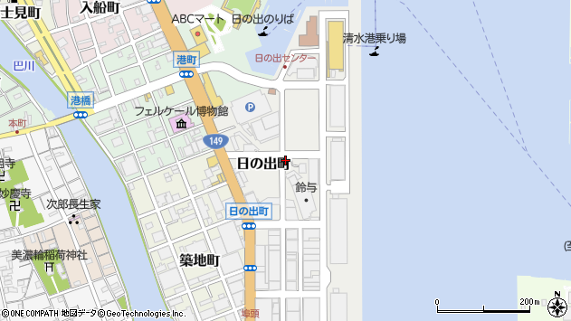 〒424-0922 静岡県静岡市清水区日の出町の地図