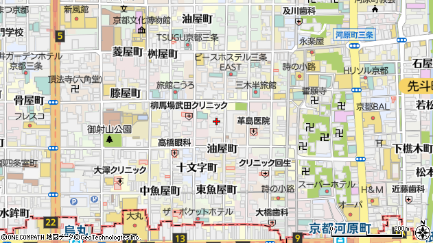 〒604-8064 京都府京都市中京区骨屋之町の地図