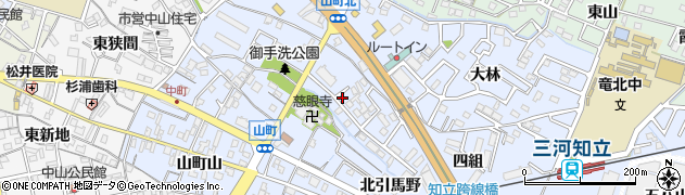 愛知県知立市山町（御手洗）周辺の地図