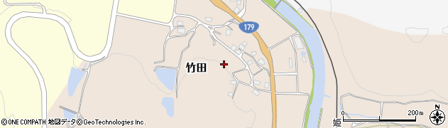岡山県美作市竹田周辺の地図