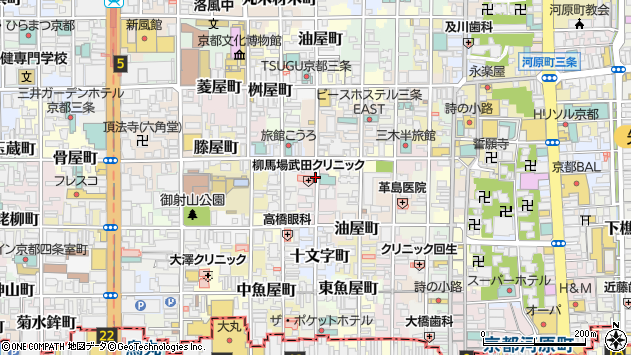 〒604-8113 京都府京都市中京区井筒屋町の地図
