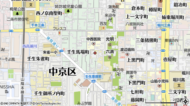 〒604-8803 京都府京都市中京区因幡町の地図