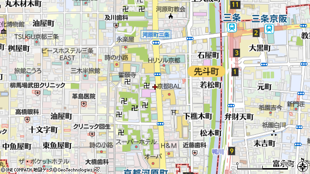 〒604-8032 京都府京都市中京区山崎町の地図