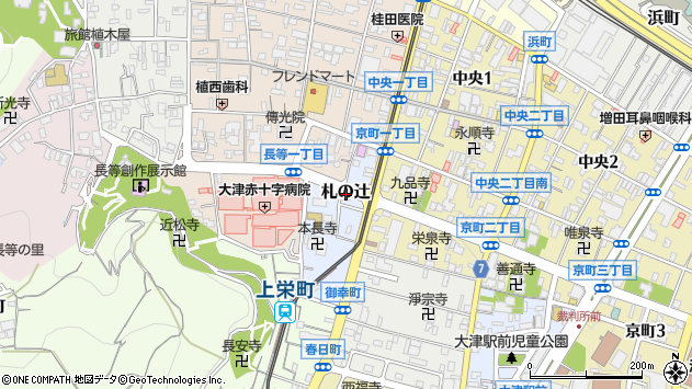 〒520-0045 滋賀県大津市札の辻の地図
