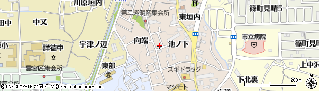 京都府亀岡市篠町馬堀（池ノ下）周辺の地図