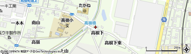 愛知県豊田市上郷町（高根下）周辺の地図