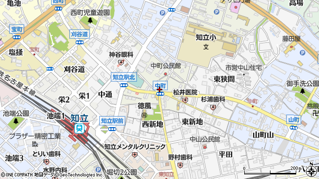 〒472-0033 愛知県知立市中町の地図