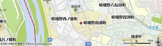 京都府京都市右京区嵯峨野南浦町周辺の地図