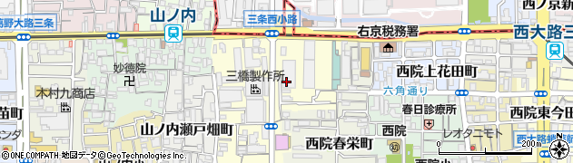 京都府京都市右京区西院金槌町周辺の地図